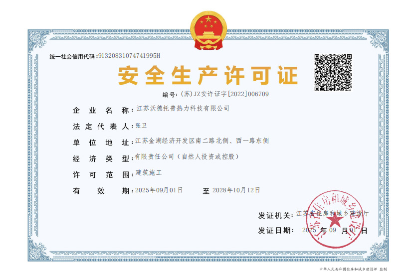 Construction Enterprise Safety Production License